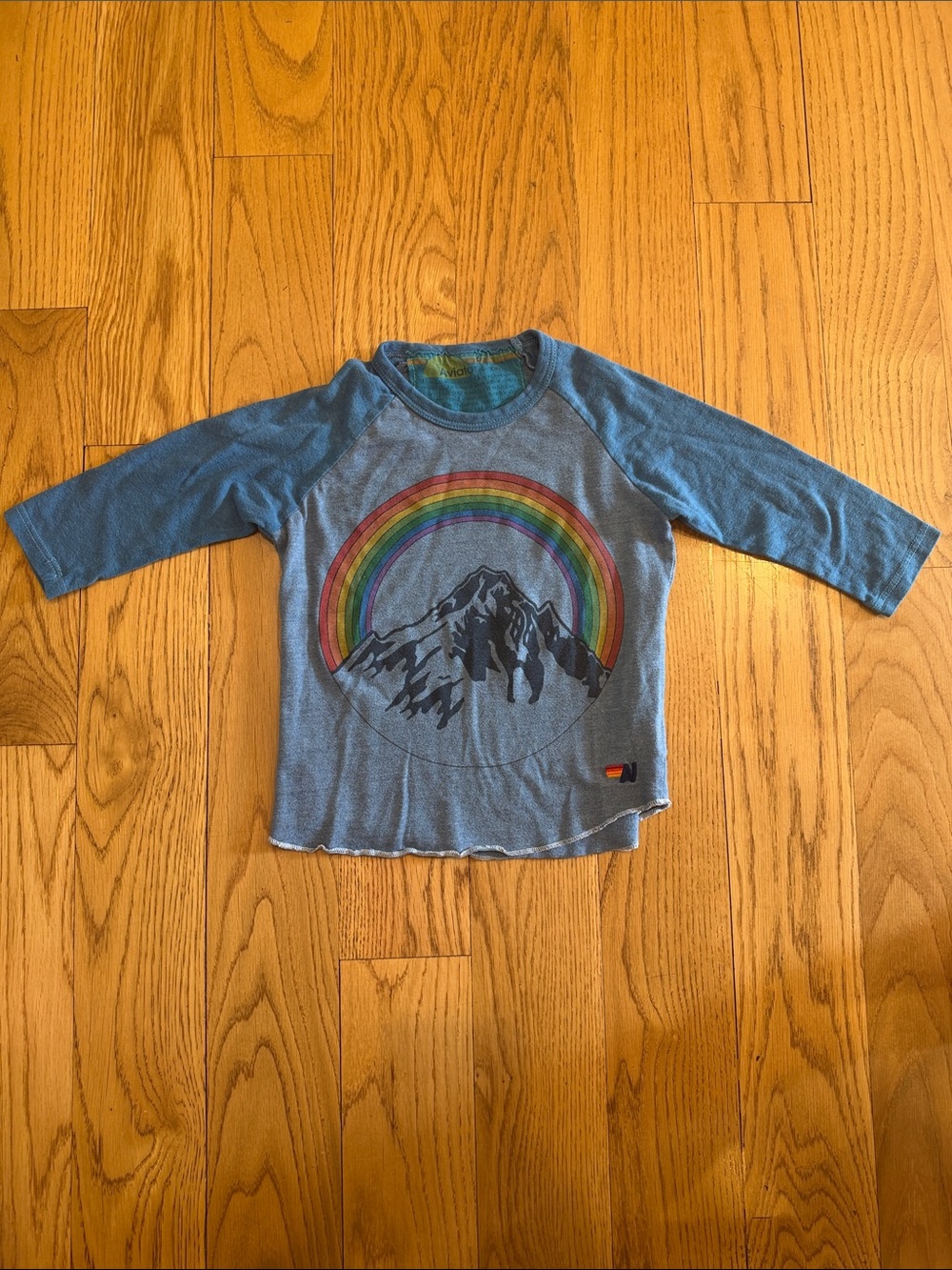 Rare & adorable! Aviator Nation Rainbow 3/4 sleeve